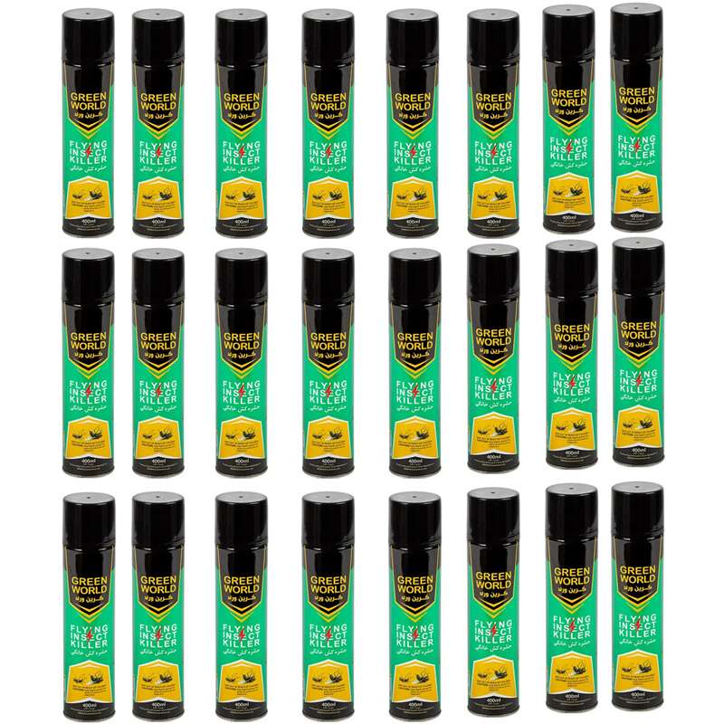 اسپری حشره کش گرین ورد مدل Flying Insect Killer حجم 400 میلی لیتر مجموعه 24 عددی