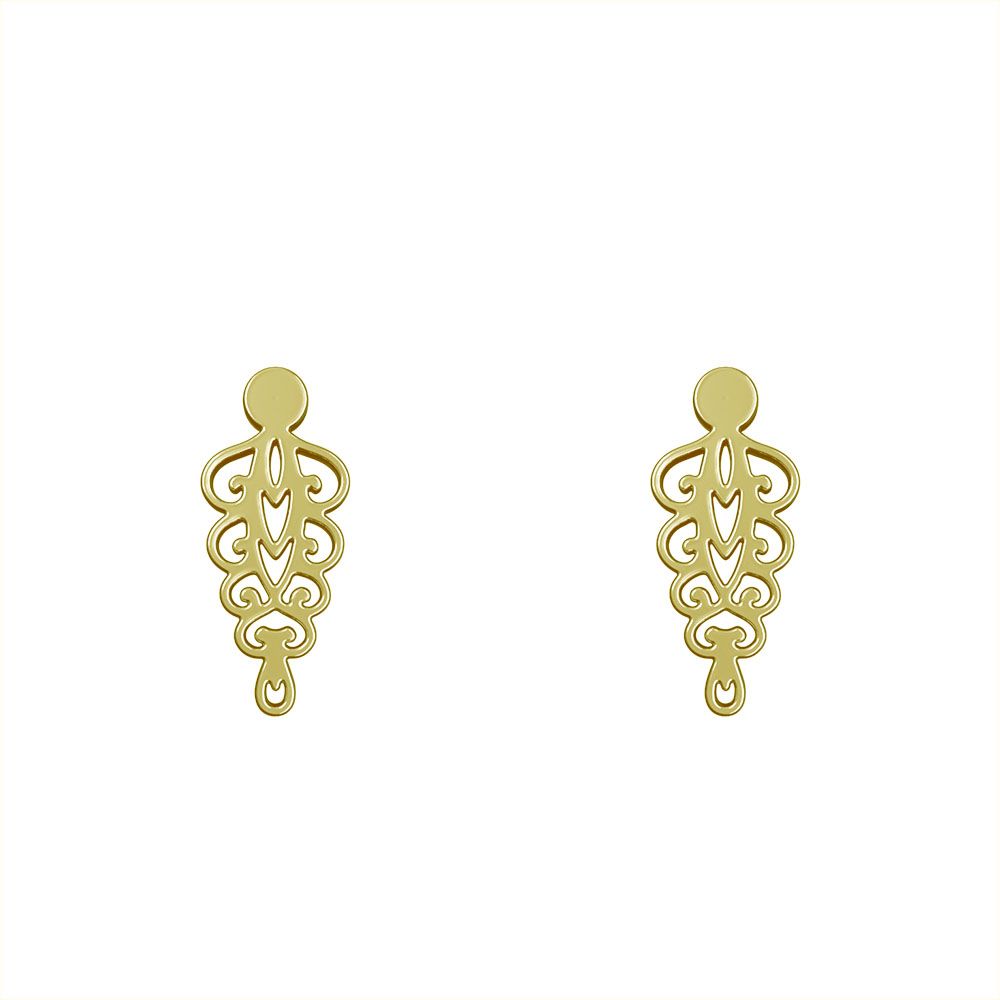 گوشواره طلا 18 عیار زنانه مدوپد مدل اسلیمی کد GA1-10791 -  - 2