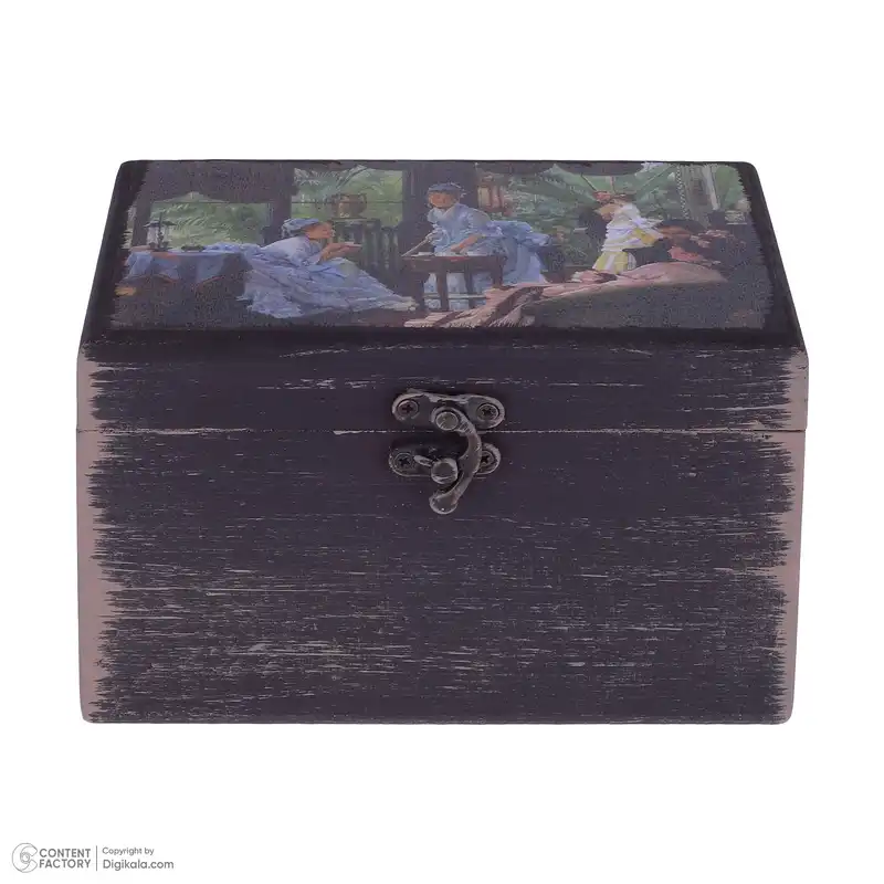 جعبه هدیه چوبی مدل هنری طرح عصرانه انگلیسی کد WB001