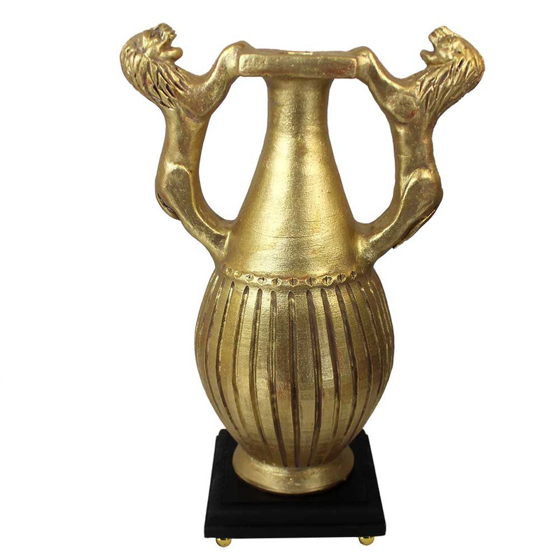 گلدان سفالی طرح شیر مدل دکوری