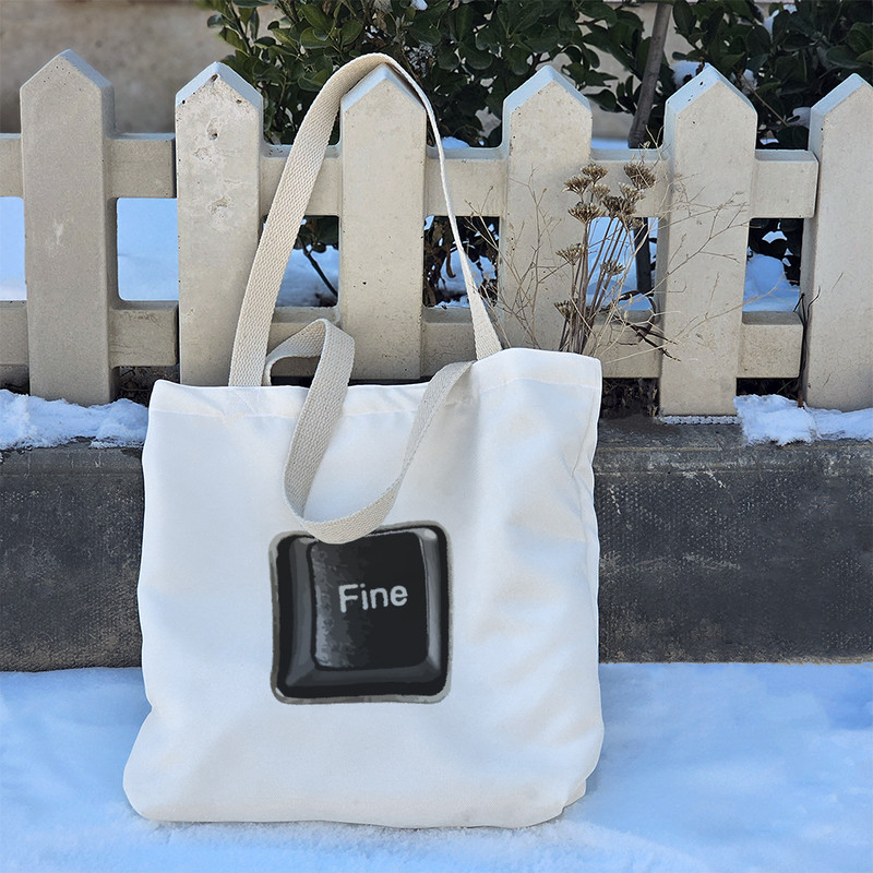 ساک خرید خندالو طرح دکمه Fine کد 10336