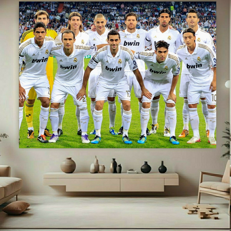 پوستر پارچه ای طرح جمع اسطوره های رئال مادرید کد BK24029