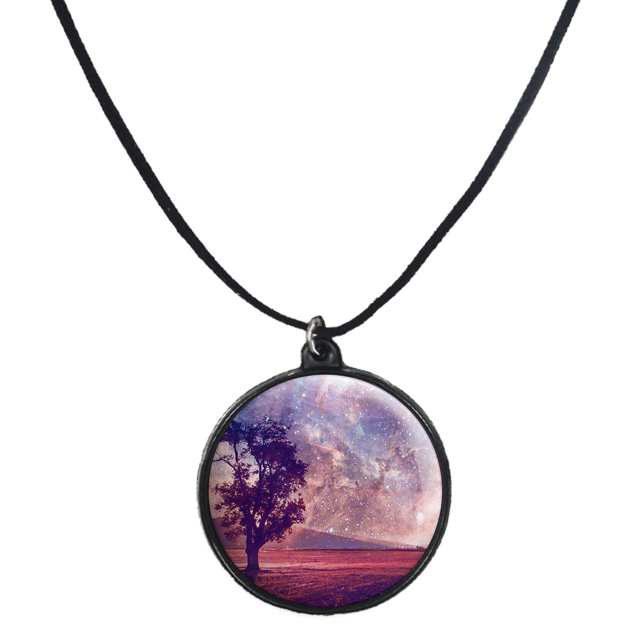 گردنبند پرمانه طرح ستاره و کهکشان کد pmb.25686 مدل دو طرفه