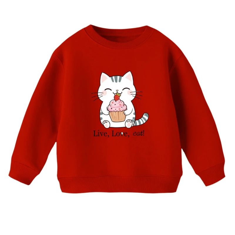 سویشرت بچگانه مدل گربه و کاپ کیک 