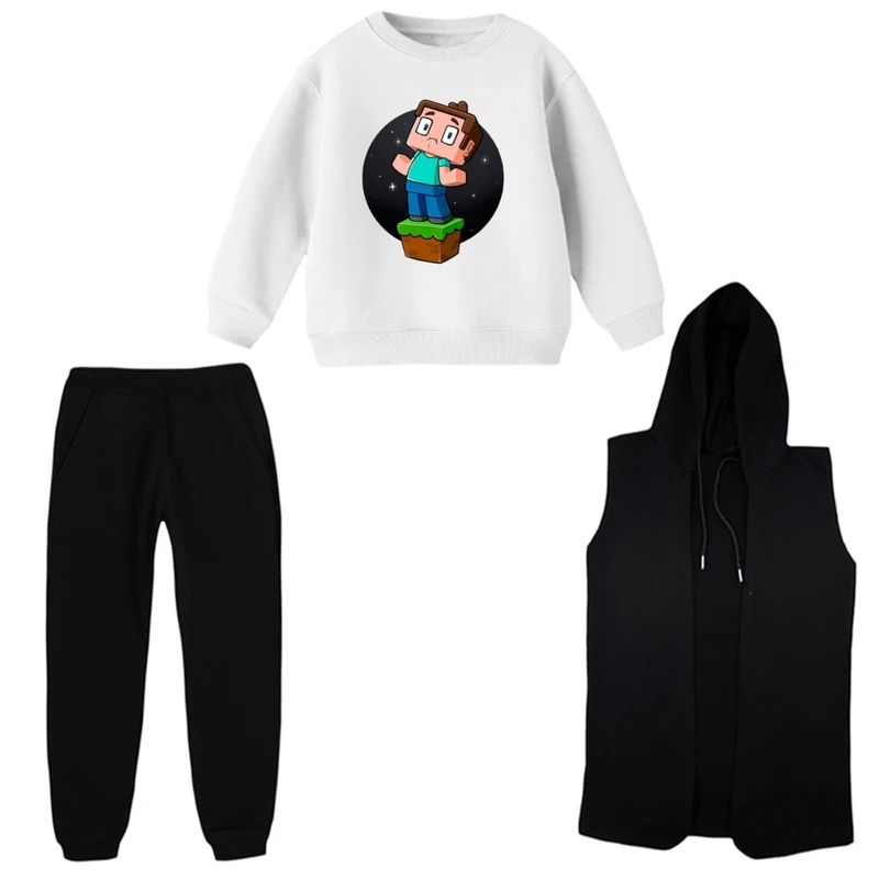 ست 3 تکه لباس راحتی بچگانه مدل ماینکرفت کد 08