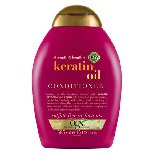 نرم کننده مو او جی ایکس مدل Keratin Oil حجم 385 میلی لیتر