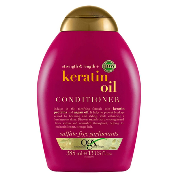 نرم کننده مو او جی ایکس مدل Keratin Oil حجم 385 میلی لیتر