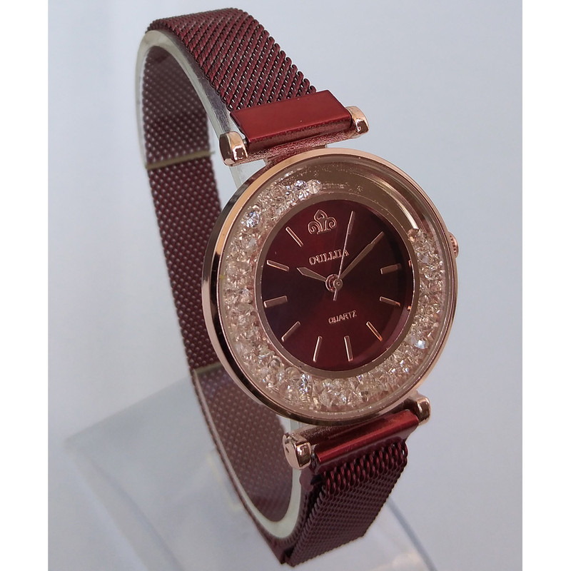 ساعت مچی عقربه ای دخترانه مدل مگنتی دور شنی کد 3380