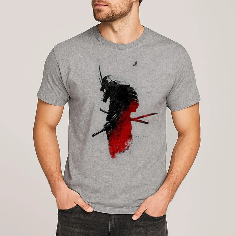 تیشرت آستین کوتاه مردانه مدل سامورایی W833