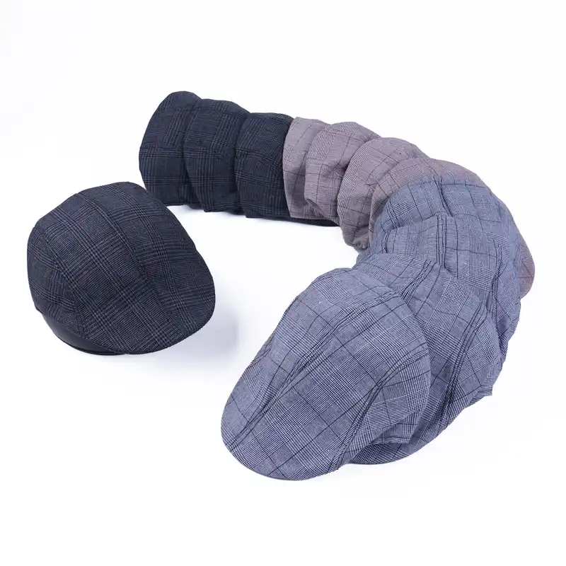 کلاه باراتا مدل فلت طرح چهارخانه