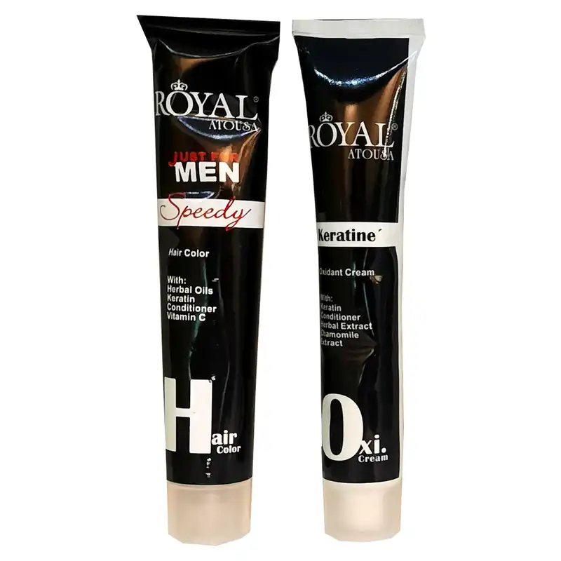 کیت رنگ مو آتوسا رویال شماره 0.2 حجم 100 میلی لیتر رنگ قهوه ای تیره