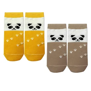 جوراب ساق کوتاه پسرانه تن پوش هنگامه مدل پنجه پاندایی کد ZBR بسته 2 عددی