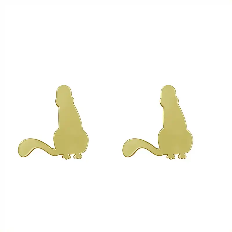 گوشواره طلا 18 عیار زنانه مدوپد مدل گربه کد GA1-15041