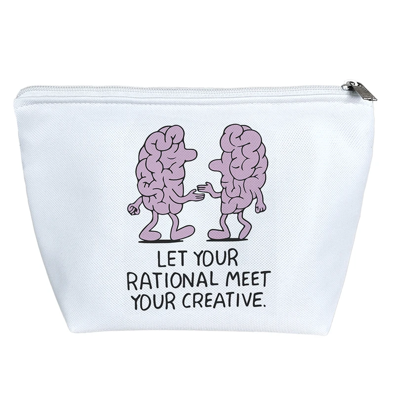 کیف لوازم آرایش دخترانه خندالو مدل Let Your Rational Meet Your Creative کد 6694