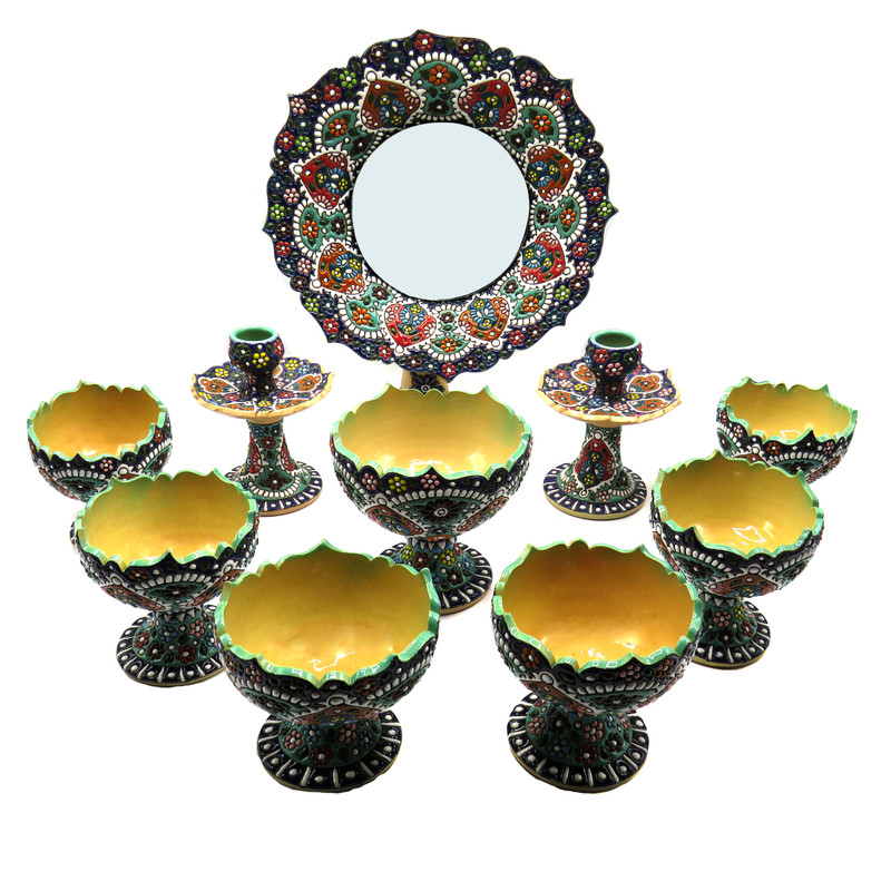 مجموعه ظروف هفت سین 10 پارچه مدل شهیاد کد 250