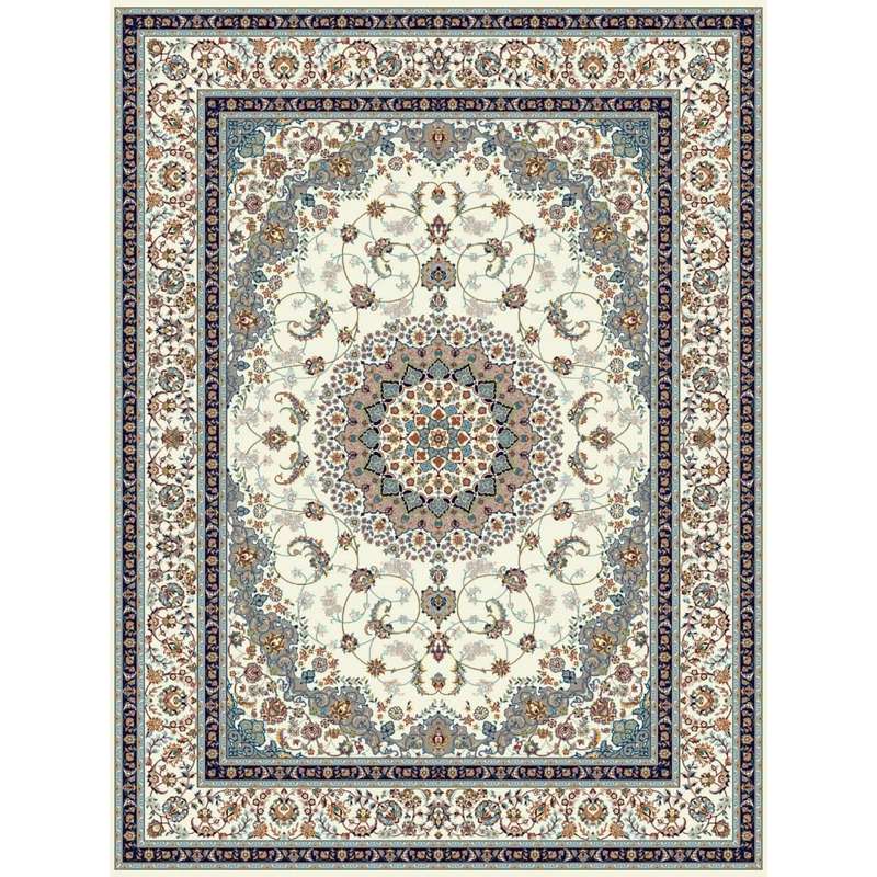 فرش ماشینی ساوین طرح نایین کد 4509 زمینه کرم