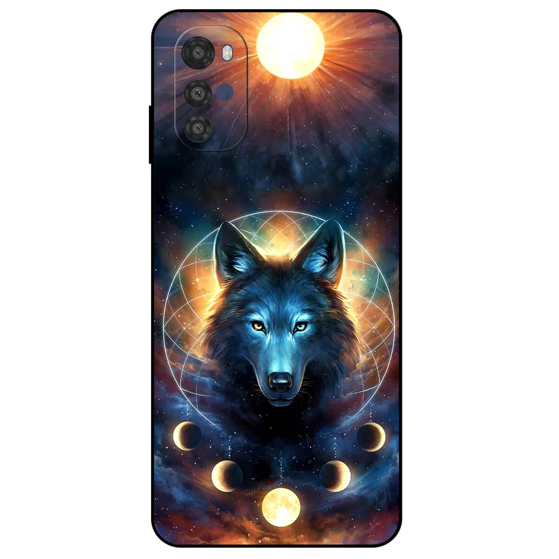 کاور مگافون طرح گرگ و ماه مدل 8006 مناسب برای گوشی موبایل موتورولا Moto E32 / E32s