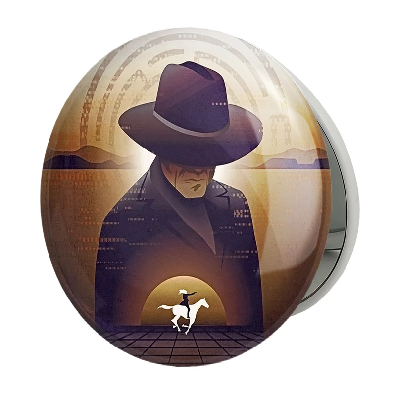 آینه جیبی خندالو طرح سریال وست ورلد West World مدل تاشو کد 10193 