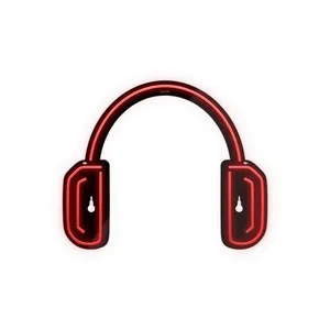 چراغ دیواری نئون دیزاین طرح Headphone-BL_RD