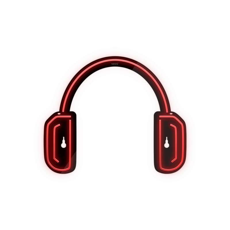 چراغ دیواری نئون دیزاین طرح Headphone-BL_RD