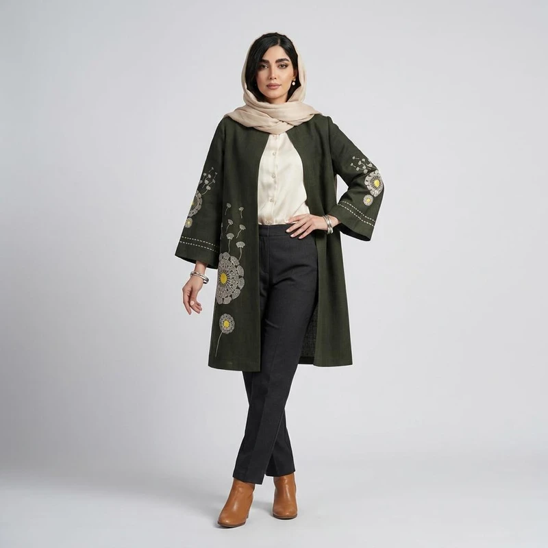 مانتو زیر زانو زنانه السانا مدل پریسان کد 2503