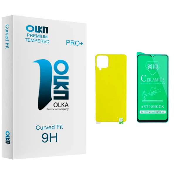 محافظ صفحه نمایش سرامیکی و پشت گوشی الکا مدل Premium glass مناسب برای گوشی موبایل سامسونگ Galaxy A12