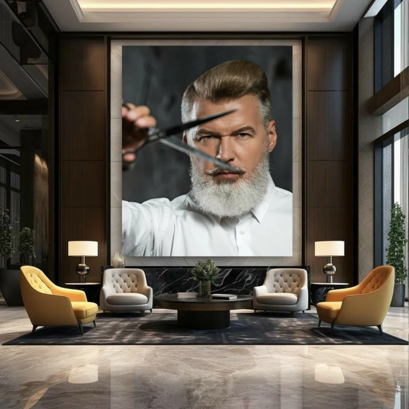 پوستر طرح آرایشگاه مردانه مدل دست قیچی کد BK23927