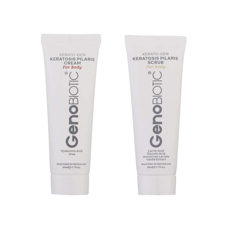 کرم لایه بردار پوست ژنوبایوتیک مدل Kerato-Gen حجم 50 میلی لیتر به همراه کرم کنترل کننده پوست مرغی مدل Kerato-Gen-1