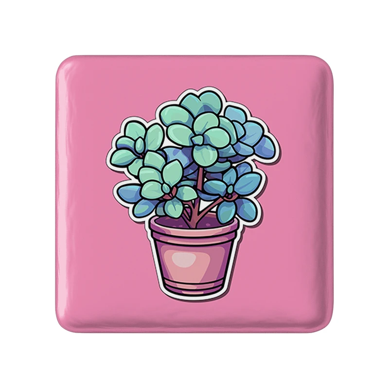 مگنت خندالو طرح گل و گیاه مدل مربعی کد 36588