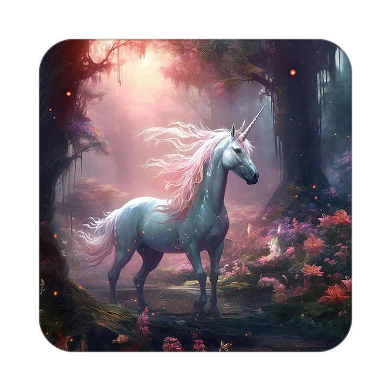 زیر لیوانی کاکتی طرح اسب تک شاخ و یونیکورن مدل mp33141