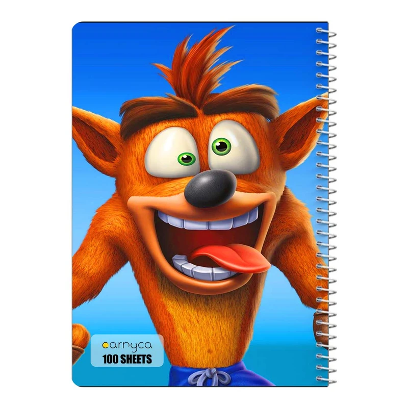 دفتر مشق 100 برگ سیمی کارنیکا طرح کرش بندیکوت Crash Bandicoot کد 63540