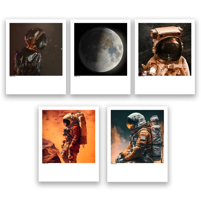 آویز تزیینی عرش مدل فانتزی فضا و کهکشان کد Asa1190 مجموعه پنج عددی