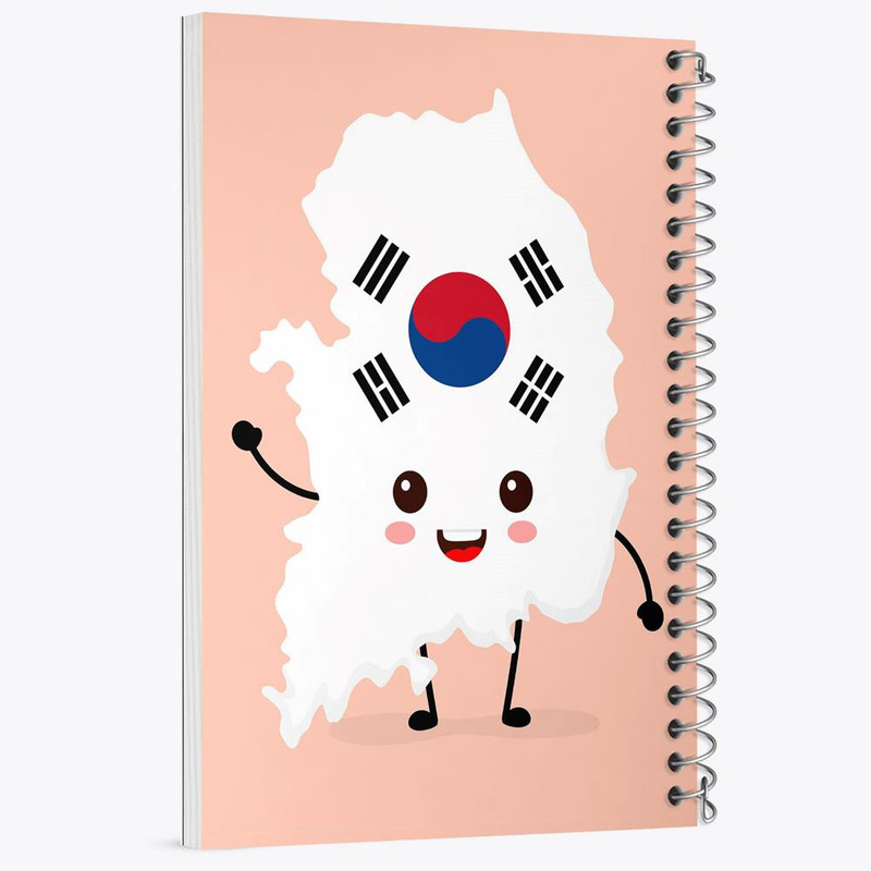 دفتر مشق 100 برگ خندالو طرح پرچم کره جنوبی کد 20555