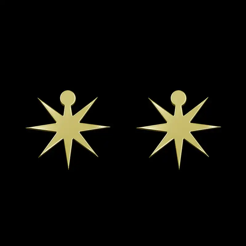 گوشواره طلا 18 عیار زنانه مدوپد مدل ستاره کد GA1-15527