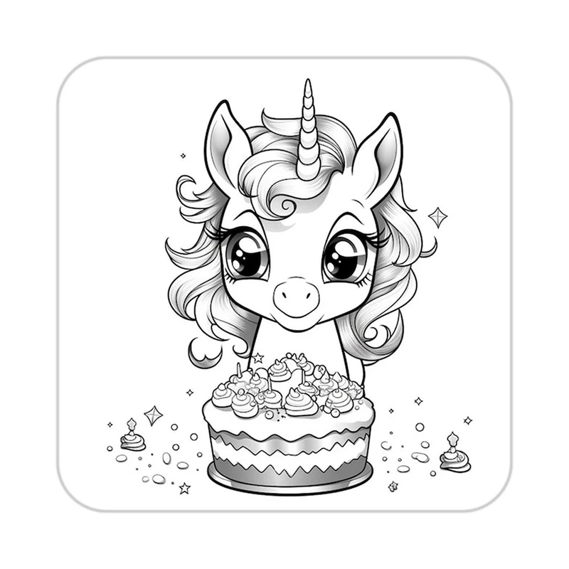 زیر لیوانی کاکتی طرح اسب تک شاخ و یونیکورن مدل mp29584