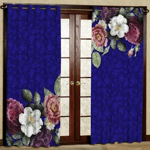 پرده پانچی مدل مخمل کد 6381 سایز 280x140 سانتی متر