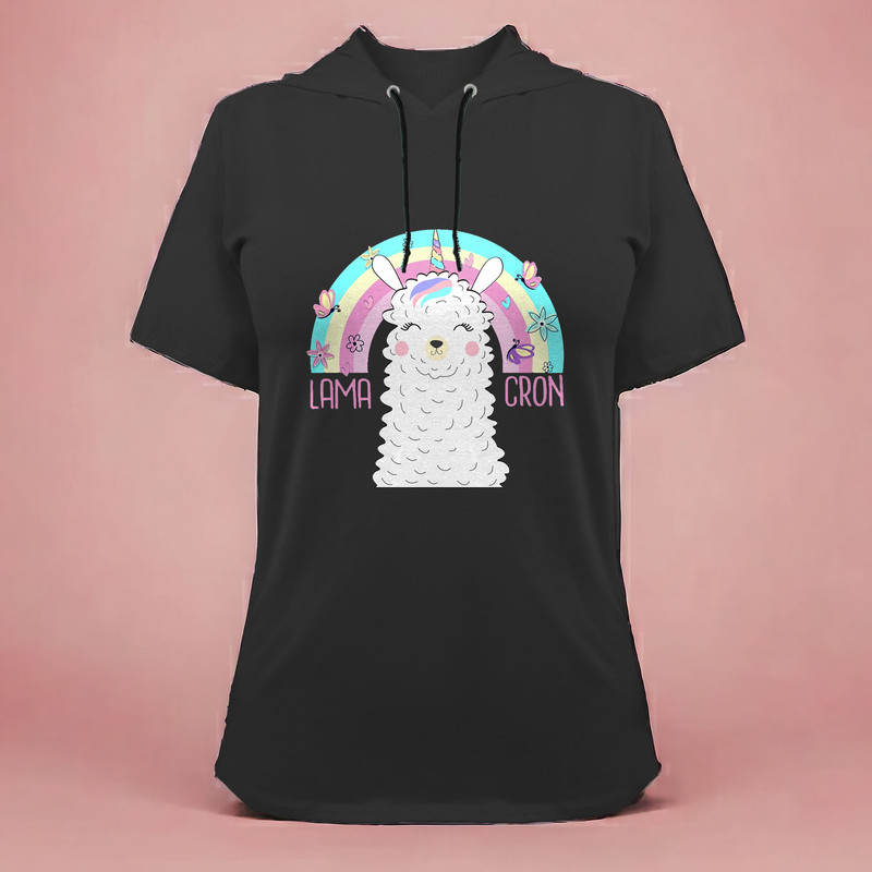 تی شرت کلاه دار آستین کوتاه زنانه مدل G1402092313 رنگ مشکی