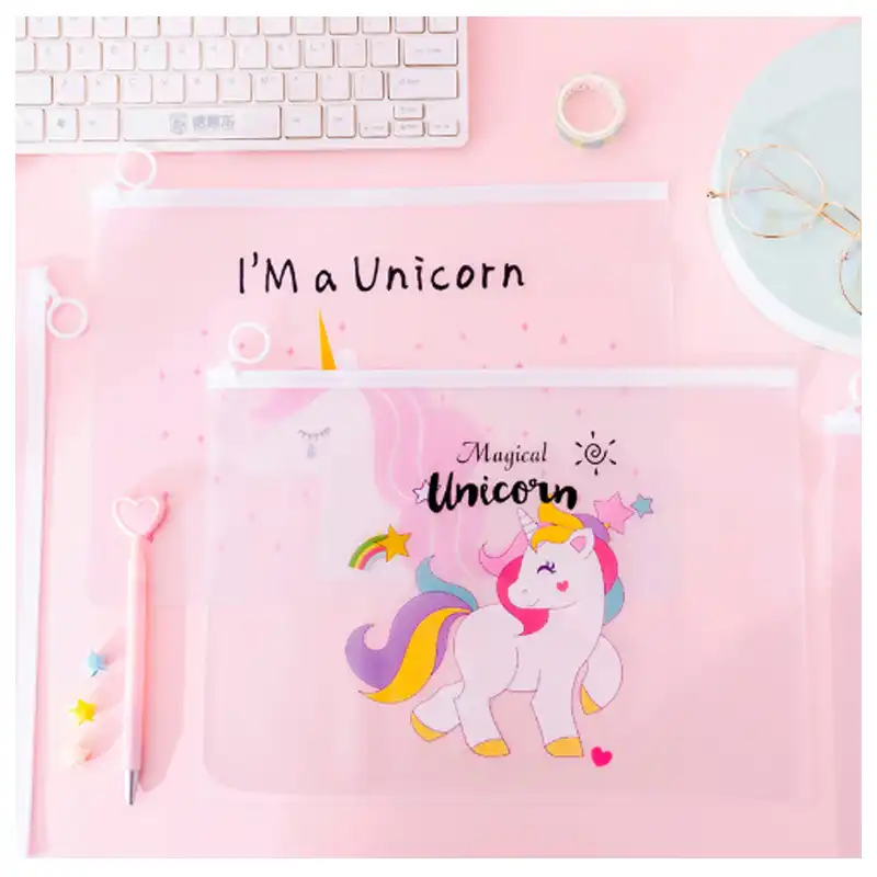 پوشه زیپ دار مدل یونیکورن کد A4-01