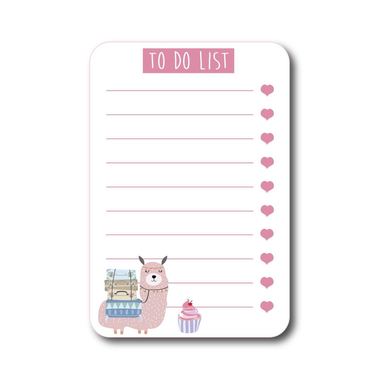 کاغذ یادداشت مدل لاما و قلب و کیک طرح نوشته روزانه to do list