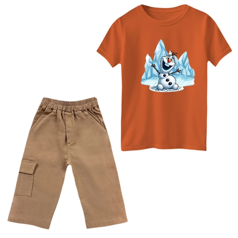 ست تی‌شرت و شلوارک پسرانه مدل فروزن کد 1