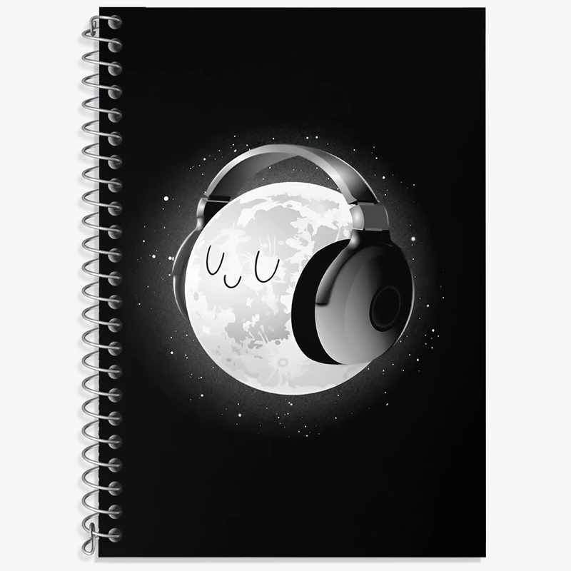 دفتر زبان 50 برگ خندالو مدل سه خط طرح ماه (Moon) کد N5068