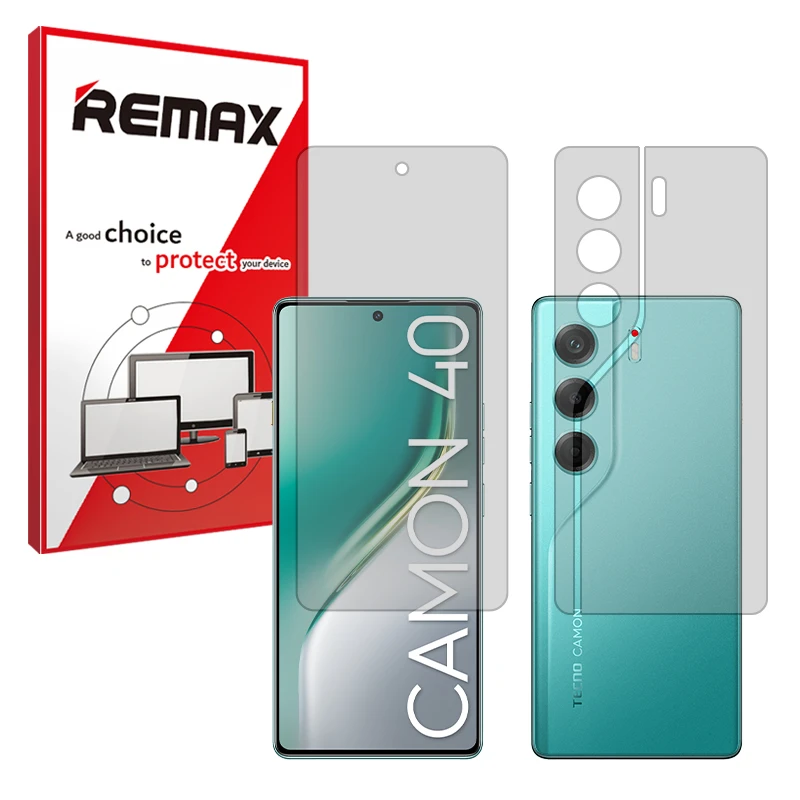 محافظ صفحه نمایش مات ریمکس مدل Resistant مناسب برای گوشی موبایل تکنو  Camon 40 به همراه محافظ پشت گوشی 
