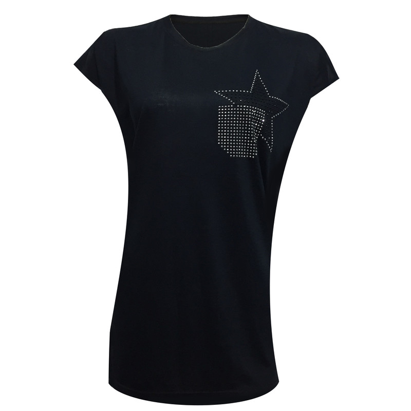 تی شرت آستین کوتاه زنانه مدل نگینی ستاره کد tm-1938 