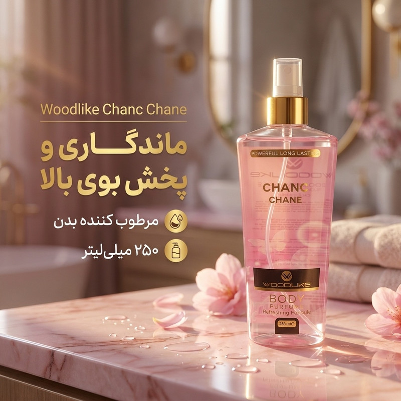 بادی اسپلش زنانه وودلایک مدل Chanc Chane حجم 250 میلی لیتر