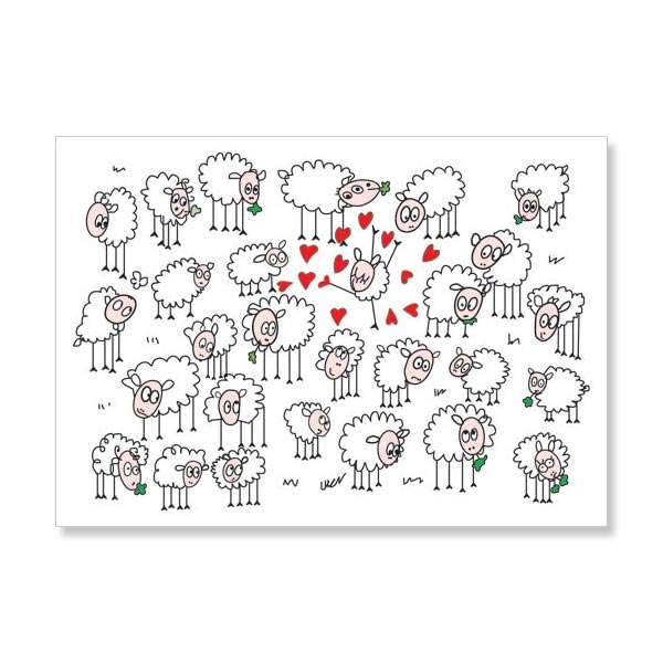 کارت پستال طرح گوسفند عاشق کد 131332