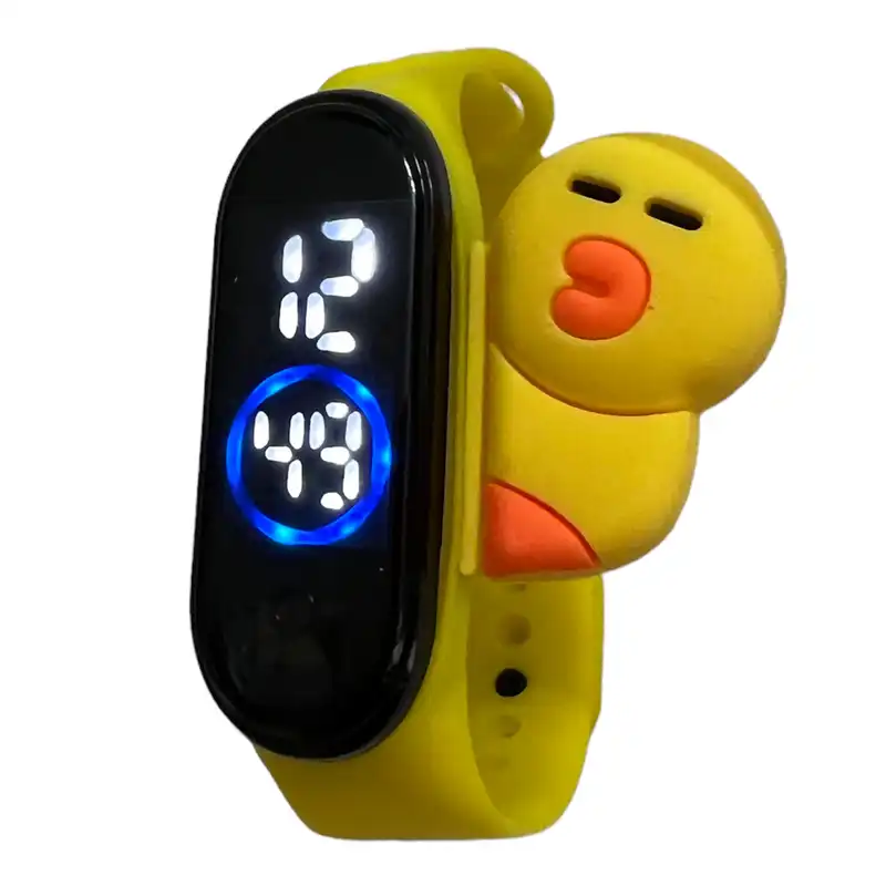 ساعت مچی دیجیتال مدل ضد آب طرح سیلیکونی جوجه کیوت خوابیده کد BB