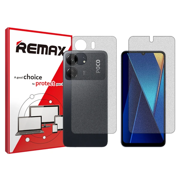 محافظ صفحه نمایش مات ریمکس مدل HyMTT مناسب برای گوشی موبایل شیائومی Poco C65 به همراه محافظ پشت گوشی