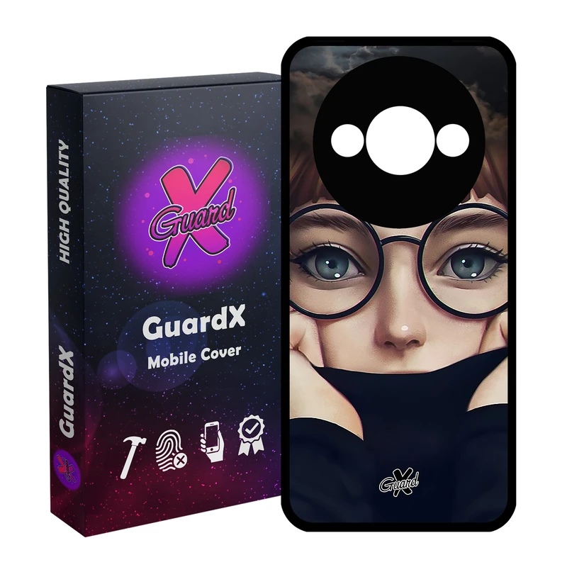 کاور گارد ایکس طرح Girl مدل قاب Glass10040 مناسب برای گوشی موبایل شیائومی Redmi A3 4G/ A3X 4G/ Poco C61