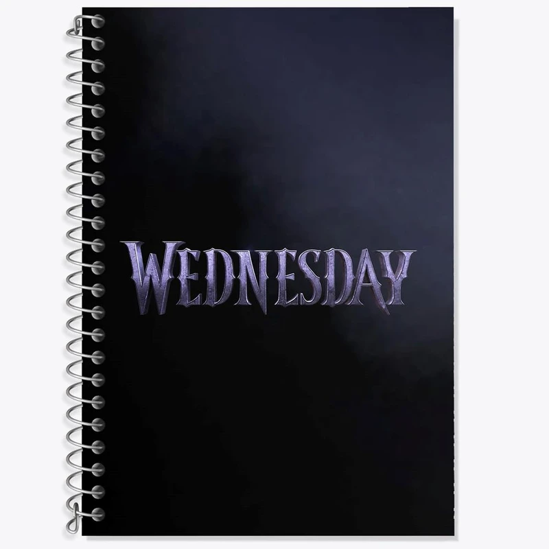 دفتر زبان 50 برگ خندالو مدل دو خط طرح سریال ونزدی Wednesday کد 25297