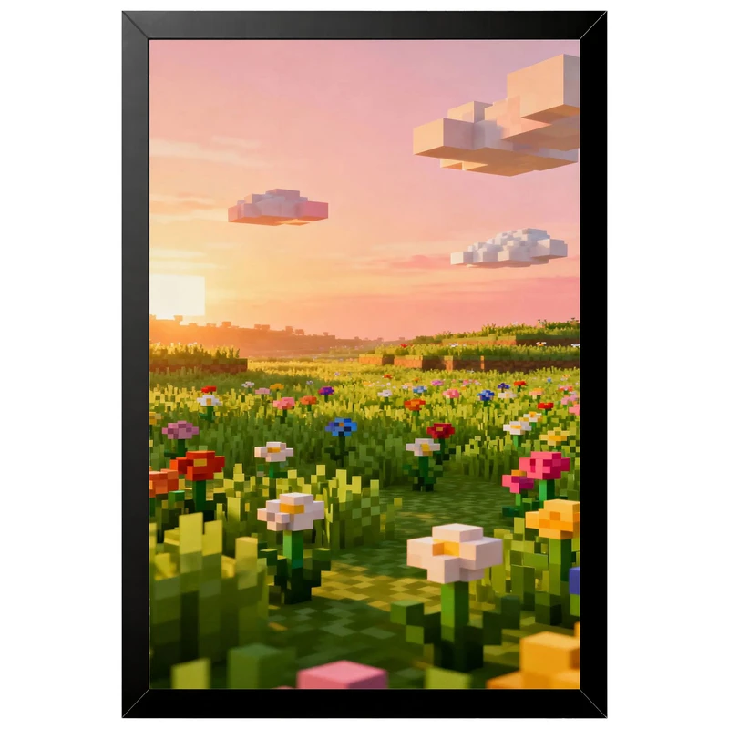 تابلو بکلیت طرح گیمینگ ماینکرفت Minecraft مدل B-po2250 فریم مشکی